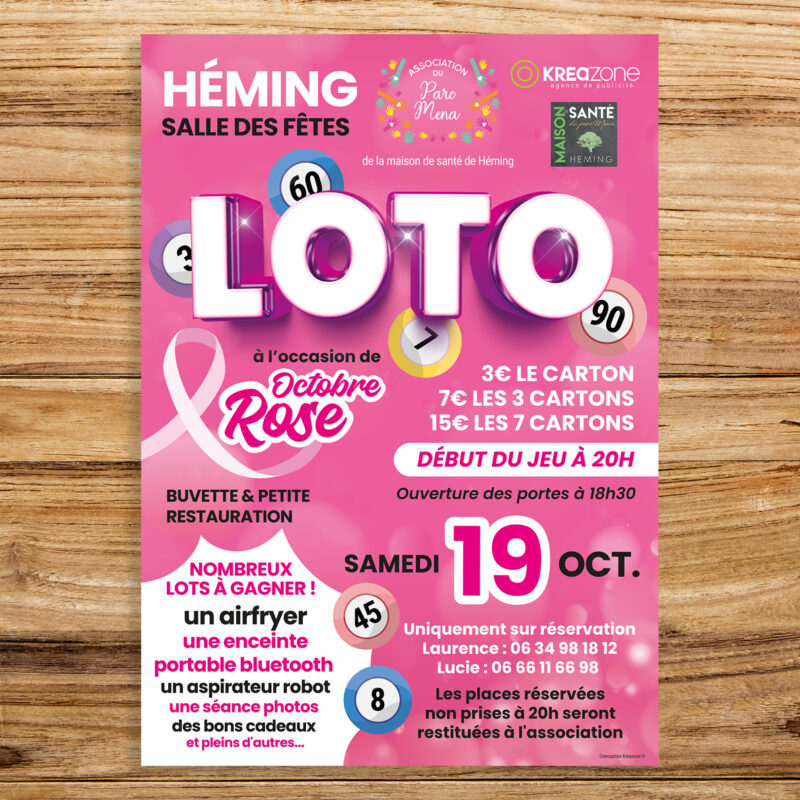 Affiche Loto Association du Parc Mena